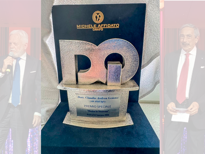 Anas premiata a Sanremo: la sicurezza stradale al centro del Festival